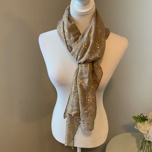 GOLD SPECKLED Lightweight Tan Scarf